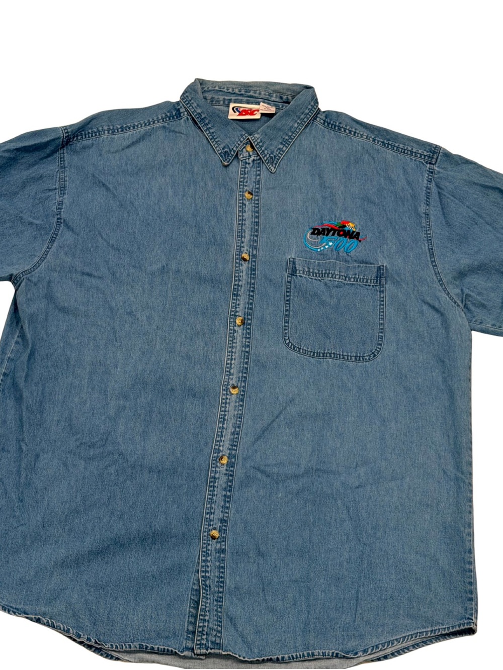 Daytona500 Men's Light Blue Denim Shirt 3XL